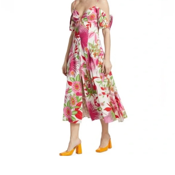 Cult Gaia Dina Linen Blend Midi Dress - Picture 3 of 7